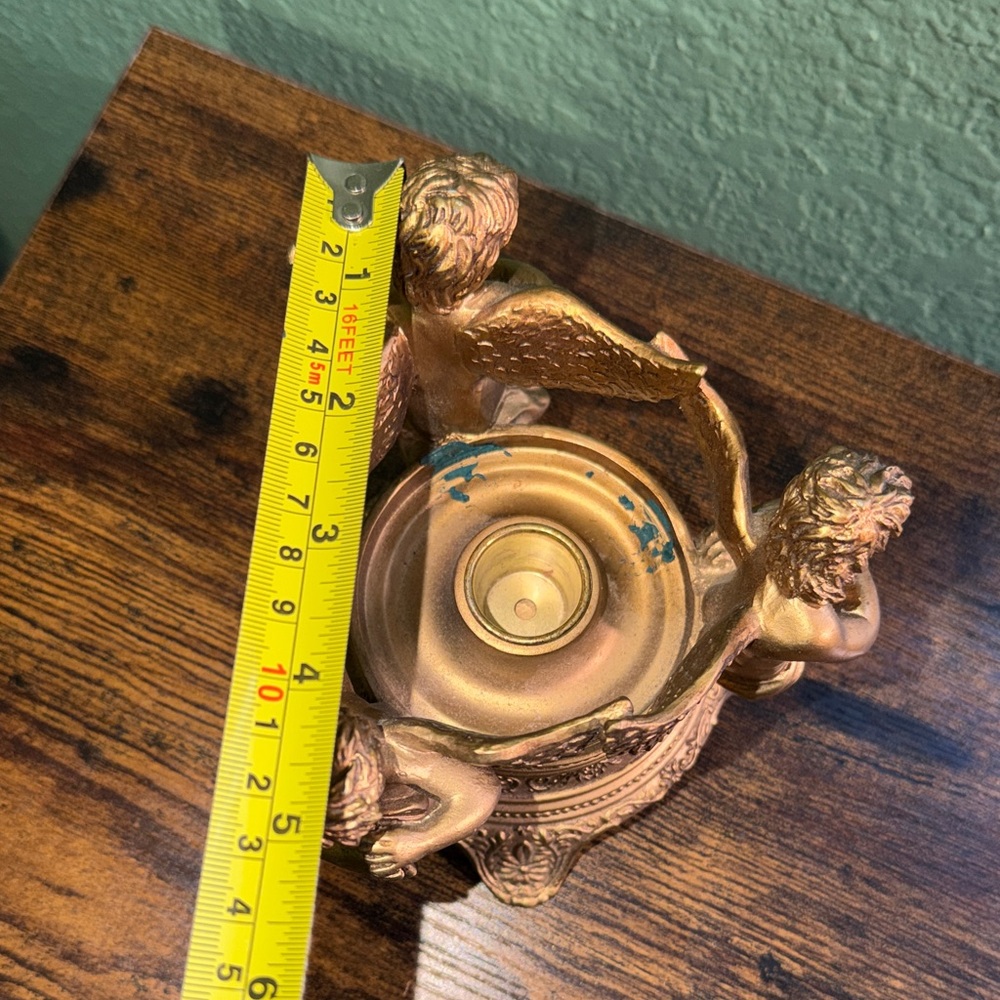 Vintage Gold Cherub Candle Holder - Picture 5 of 16